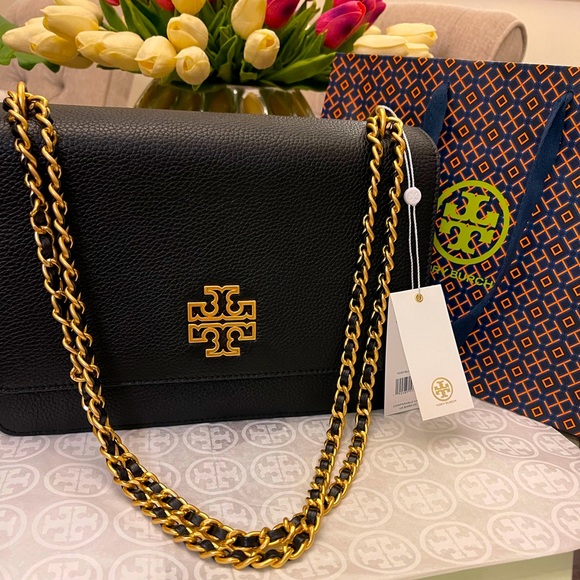 Authentic Tory Burch black bag Adjustable Shoulder Bag like new only removed tag - Picture 3 of 16